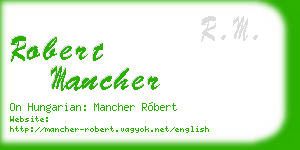 robert mancher business card