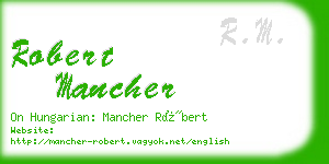 robert mancher business card